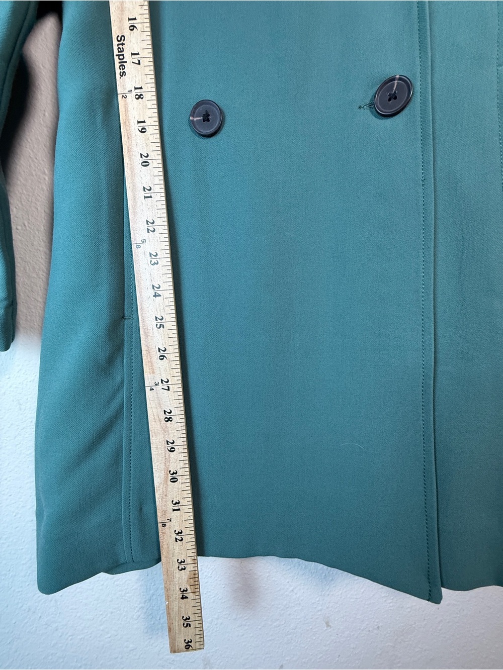 NWOT Abercrombie & Fitch Trench Coat Large Jade Blue Green Belted Duster Blazer - Picture 8 of 12